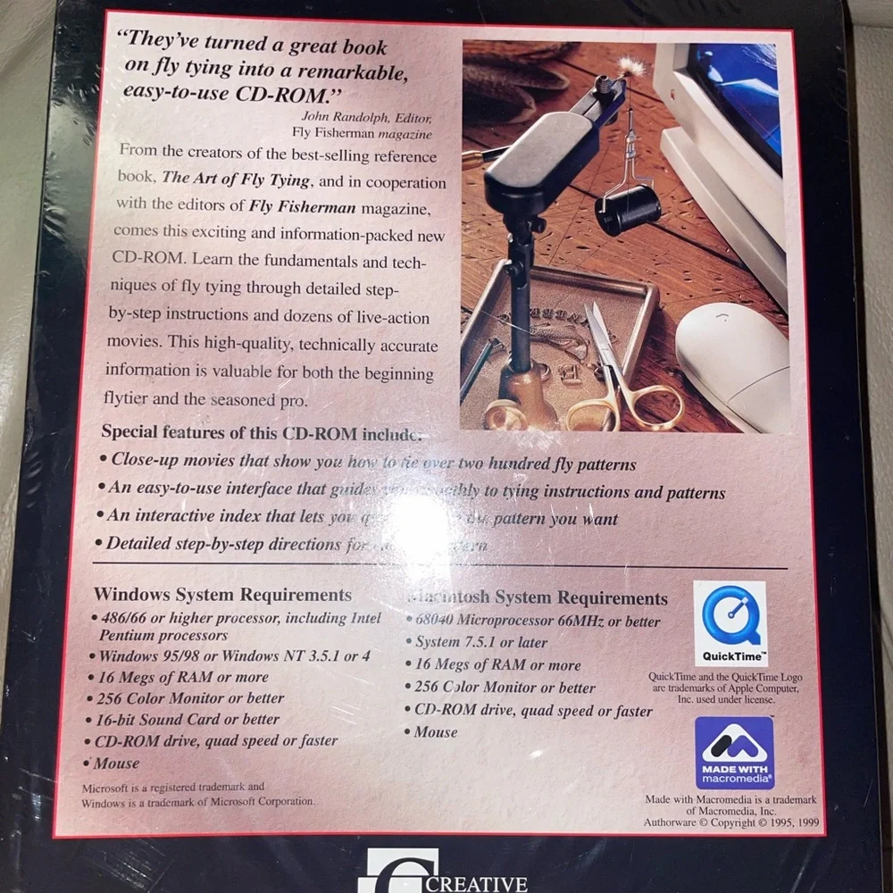 The Art of Fly Tying Interactive CD-ROM New Sealed PC Computer Vintage Rare Fun